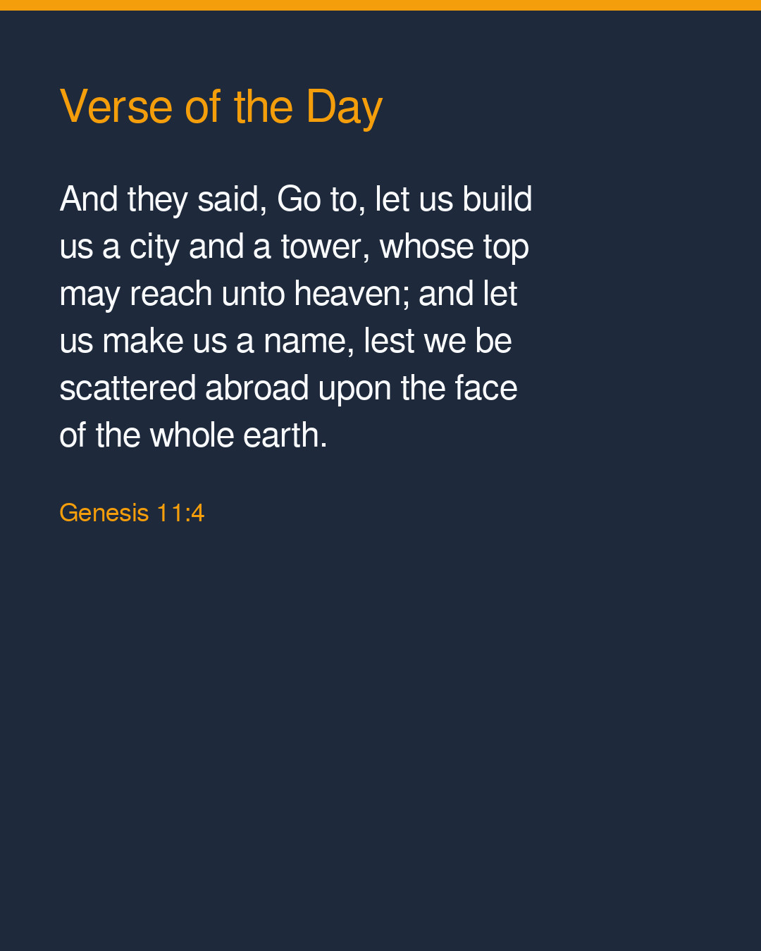 Verse of the Day — 2026-09-28 — Genesis 11:4