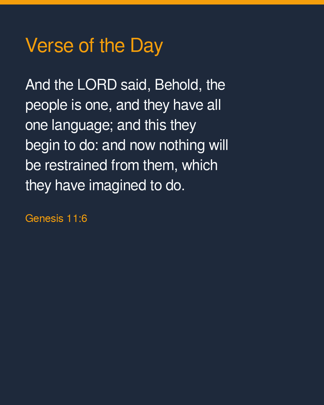 Verse of the Day — 2026-09-30 — Genesis 11:6