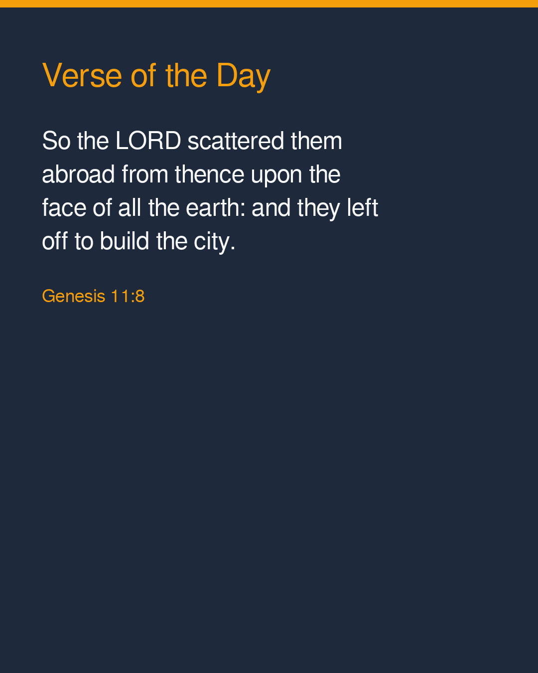 Verse of the Day — 2026-10-02 — Genesis 11:8
