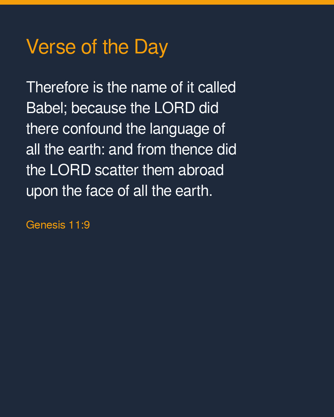 Verse of the Day — 2026-10-03 — Genesis 11:9