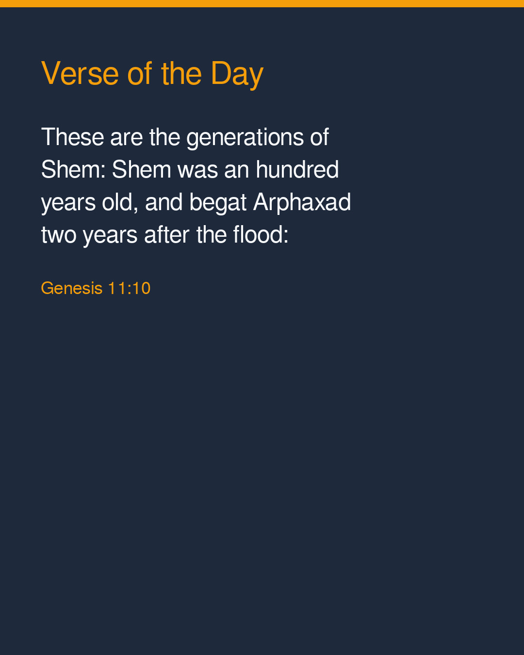Verse of the Day — 2026-10-04 — Genesis 11:10