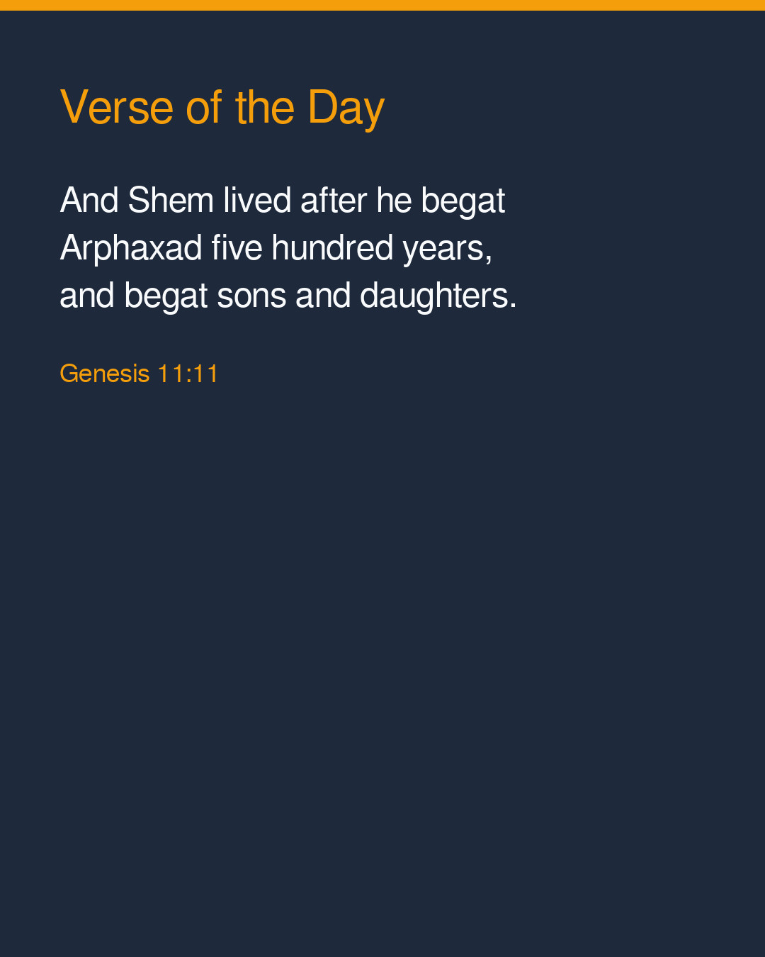Verse of the Day — 2026-10-05 — Genesis 11:11