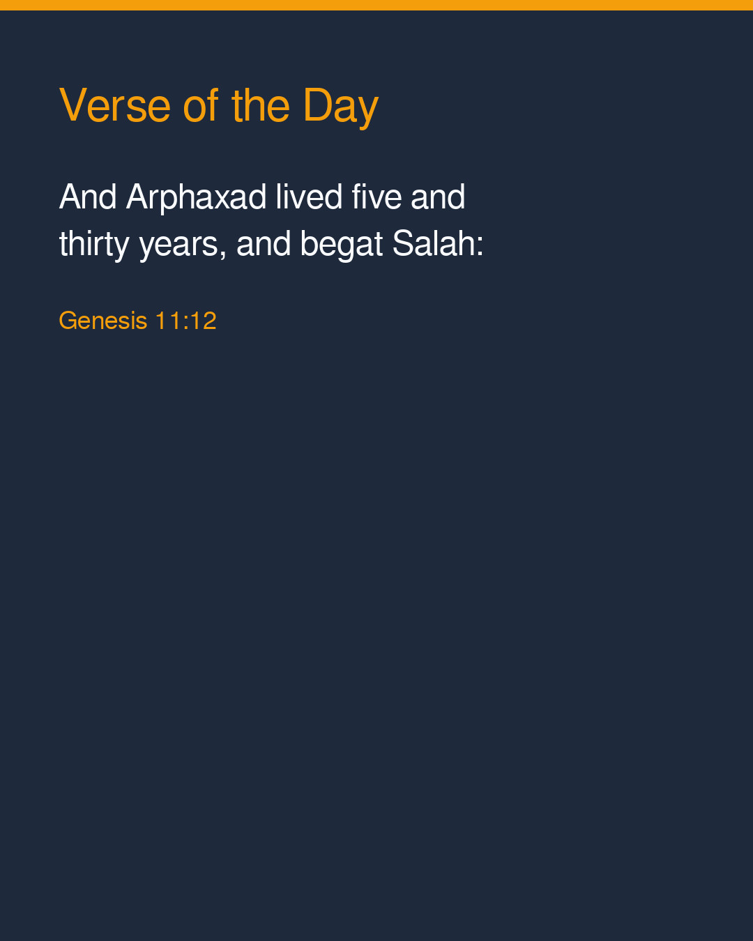 Verse of the Day — 2026-10-06 — Genesis 11:12