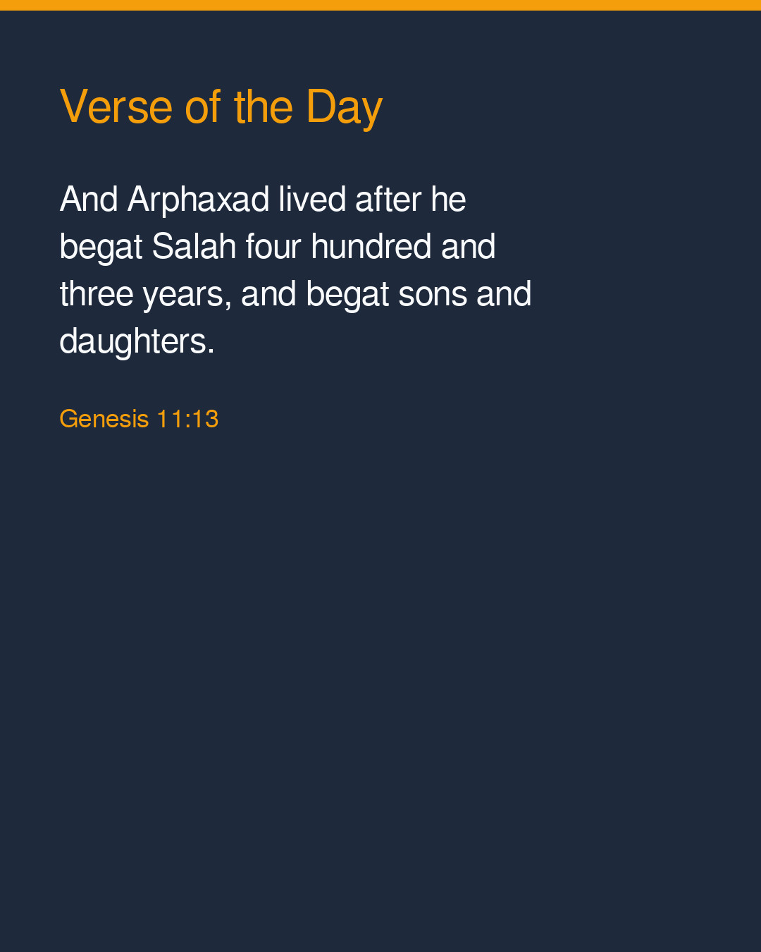 Verse of the Day — 2026-10-07 — Genesis 11:13