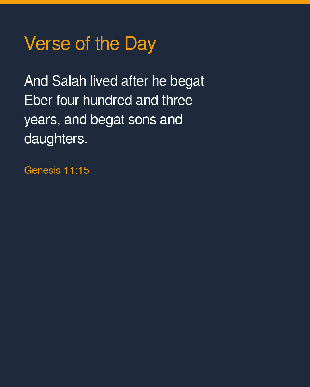 Verse of the Day — 2026-10-09 — Genesis 11:15