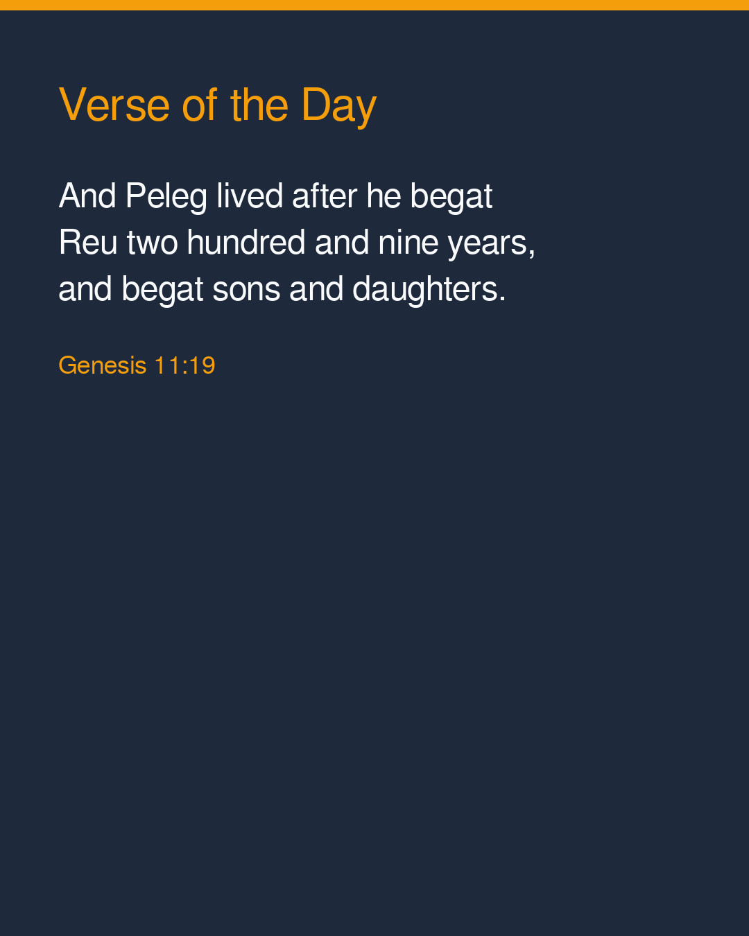 Verse of the Day — 2026-10-13 — Genesis 11:19