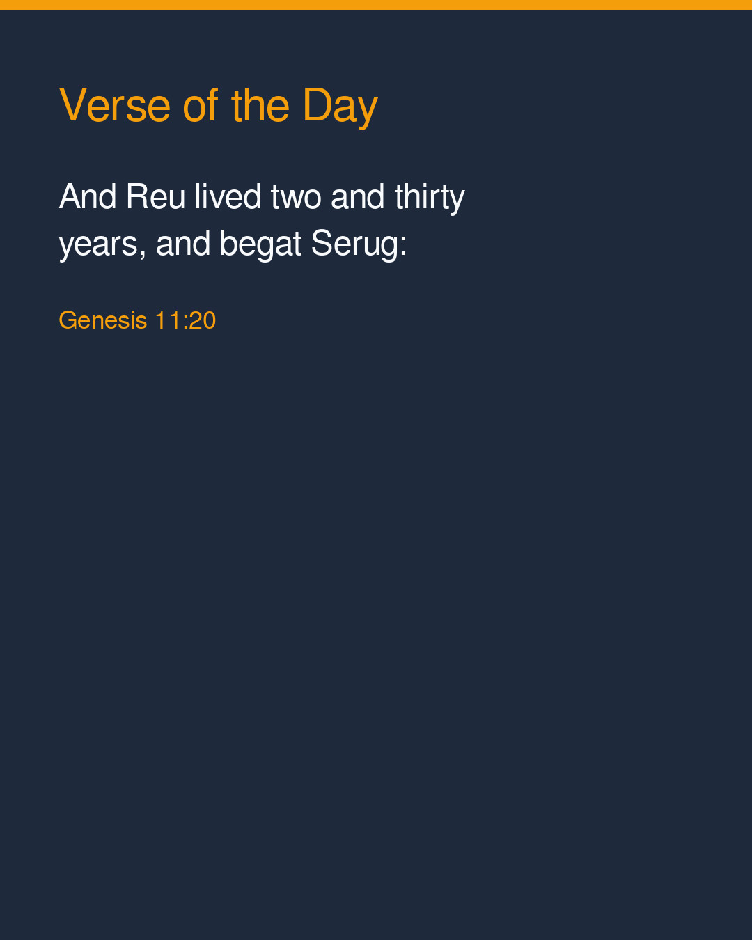 Verse of the Day — 2026-10-14 — Genesis 11:20