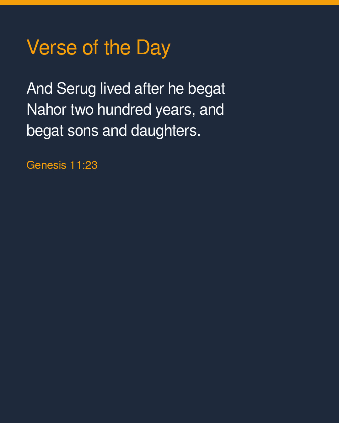 Verse of the Day — 2026-10-17 — Genesis 11:23