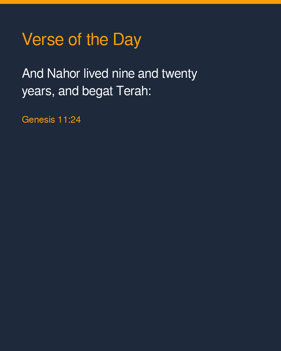 Verse of the Day — 2026-10-18 — Genesis 11:24