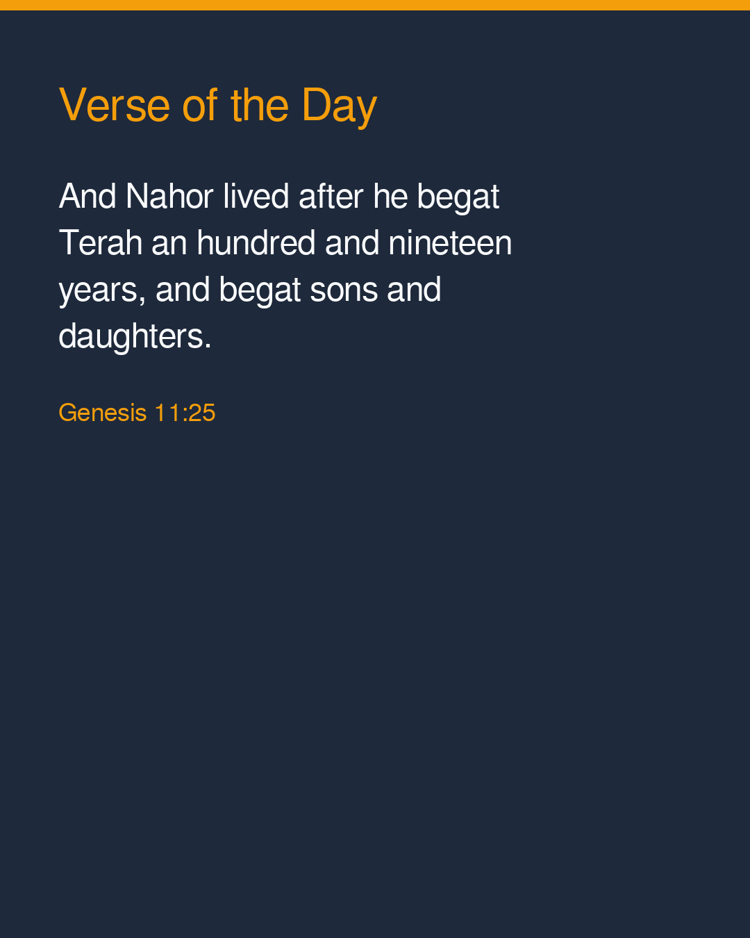 Verse of the Day — 2026-10-19 — Genesis 11:25