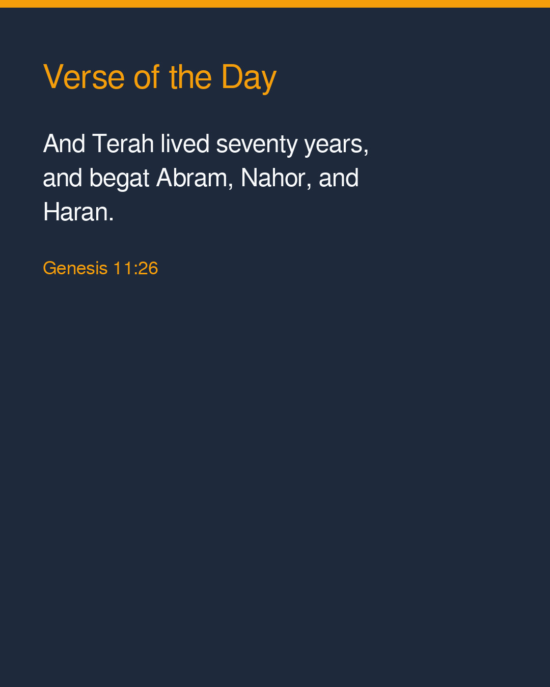 Verse of the Day — 2026-10-20 — Genesis 11:26