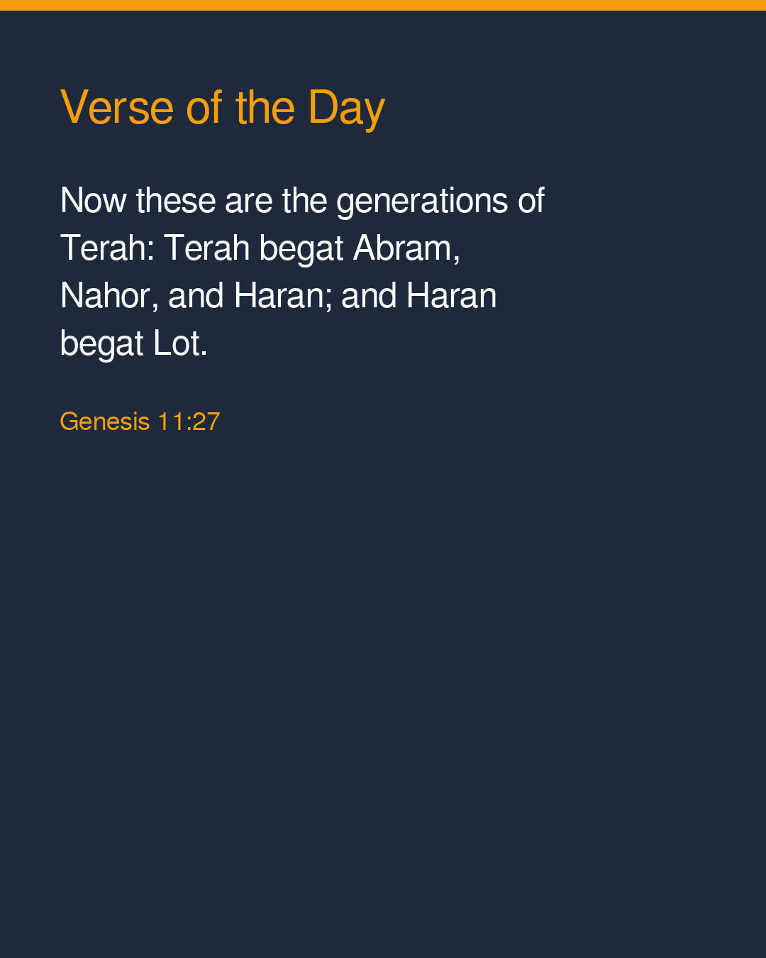 Verse of the Day — 2026-10-21 — Genesis 11:27