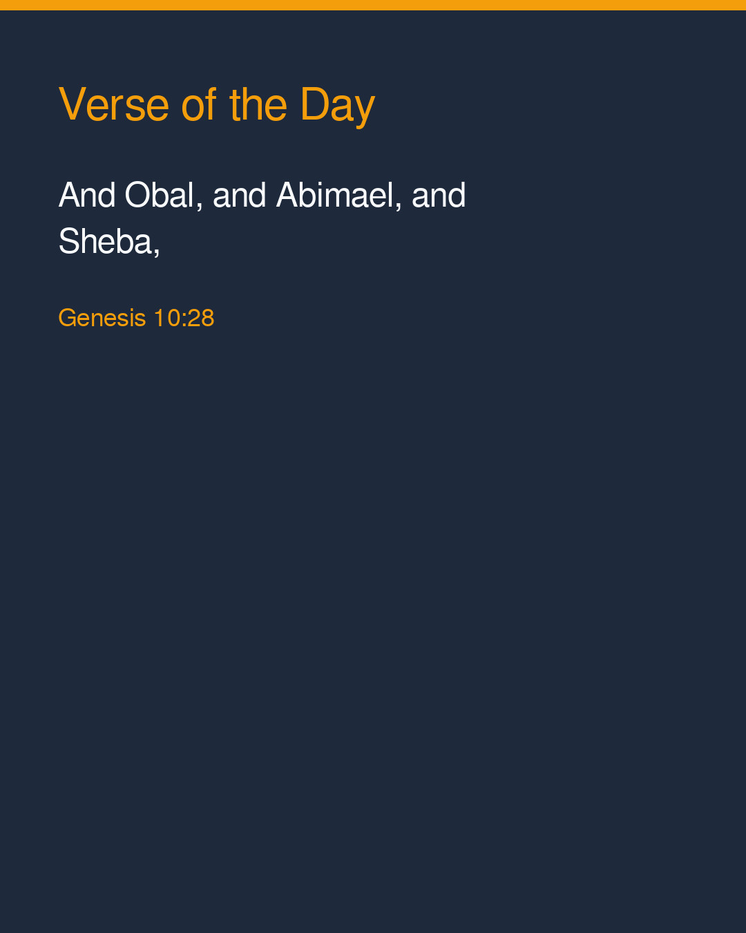 Verse of the Day — 2026-09-20 — Genesis 10:28