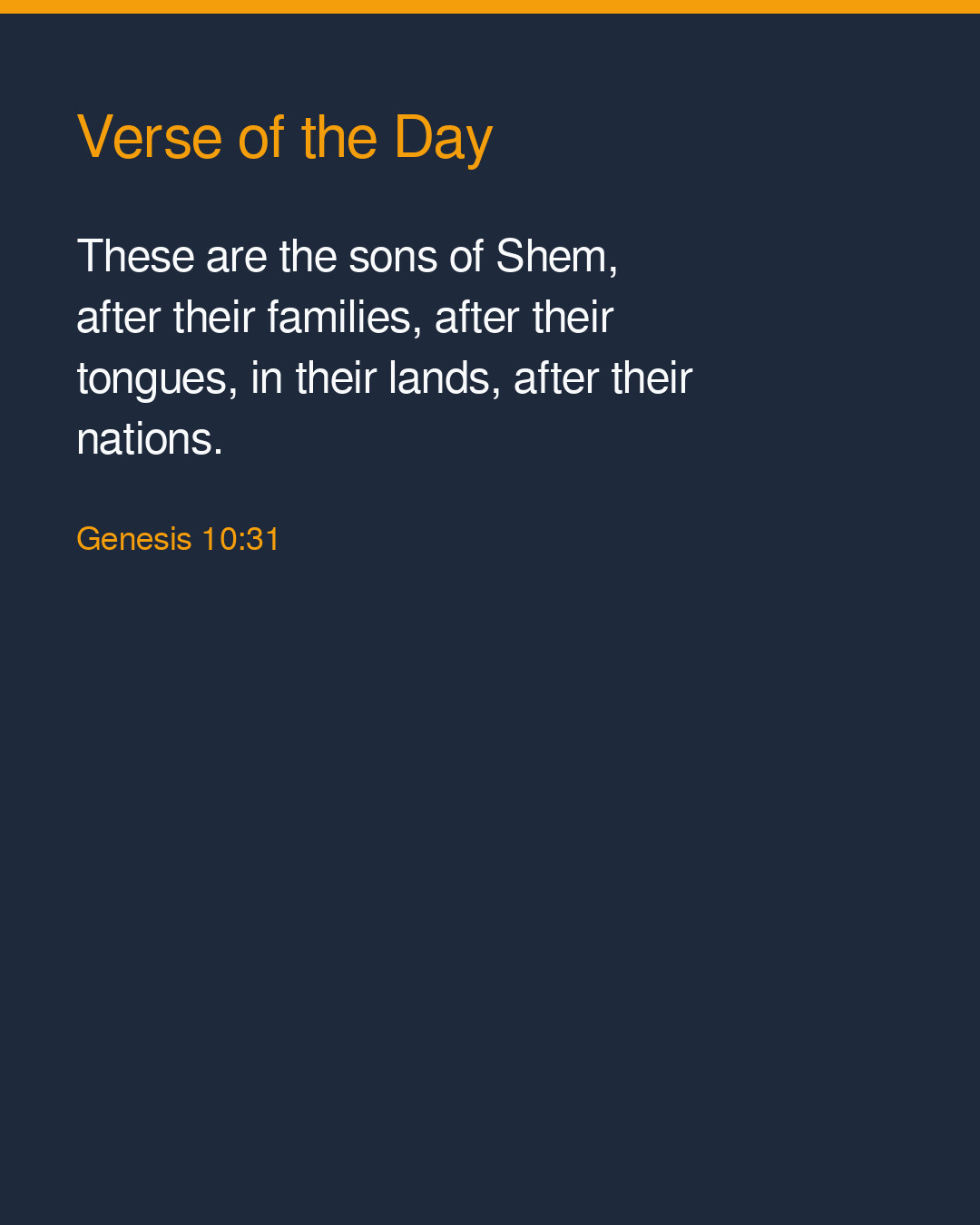 Verse of the Day — 2026-09-23 — Genesis 10:31