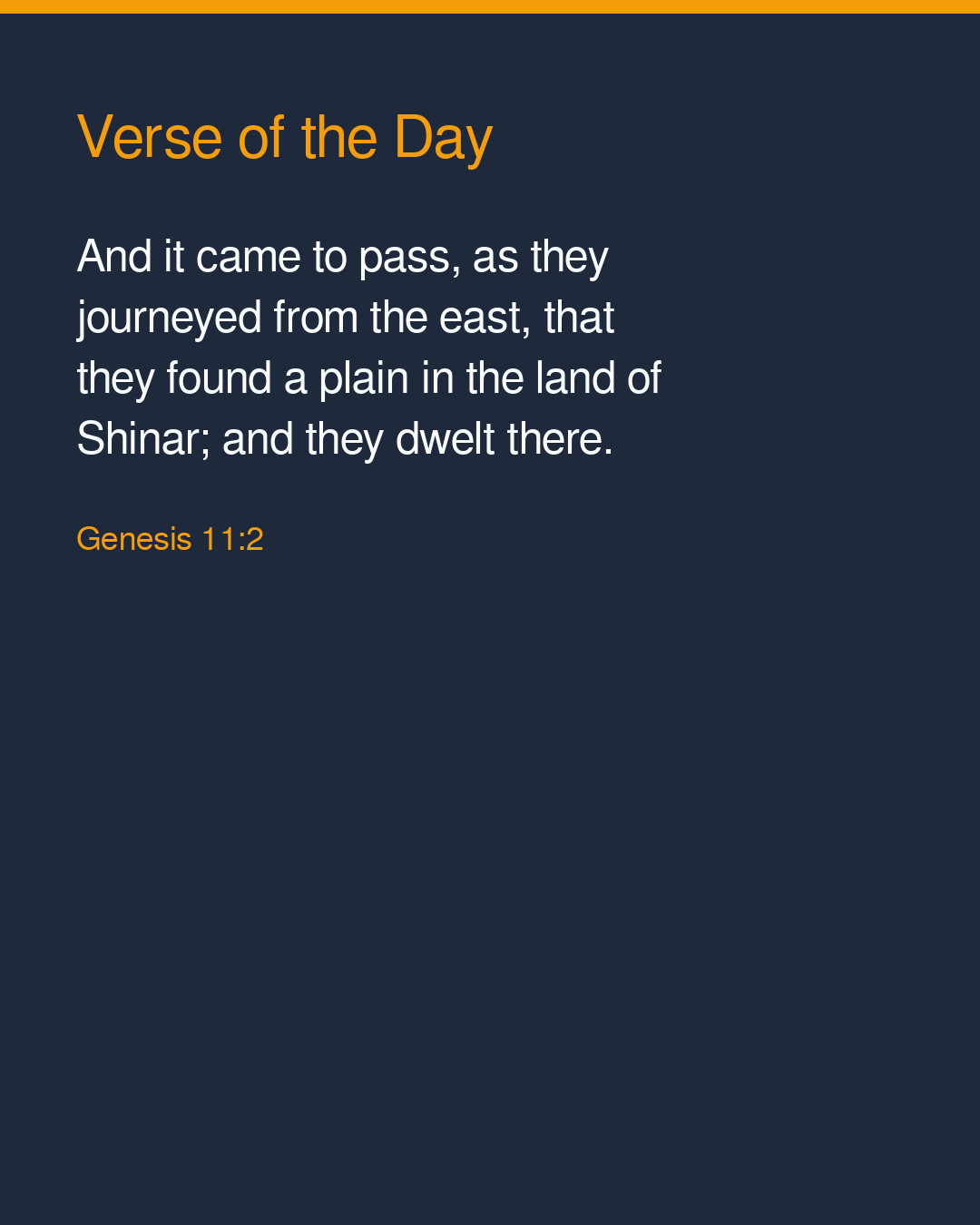 Verse of the Day — 2026-09-26 — Genesis 11:2